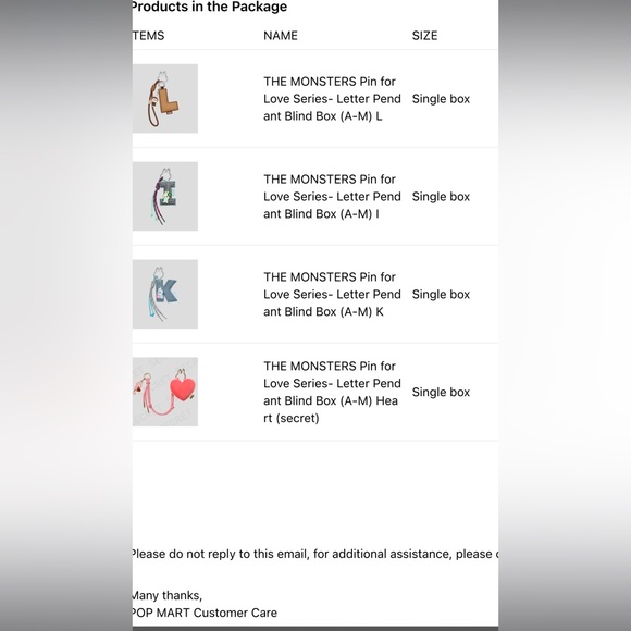 🎁 I’’K’Letter Pendant - POP MART Labubu THE MONSTERS Pin for Love Series - Picture 6 of 6